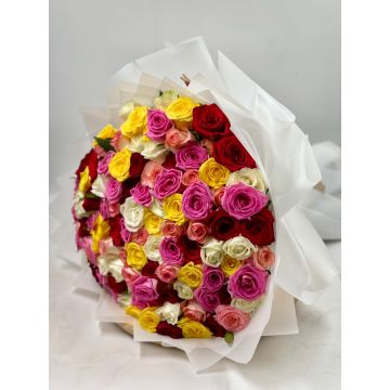 100 mixed color roses delivered in amman jordan