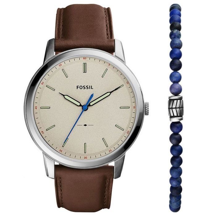 Fossil FS5966 Men's Brown Leather Chronograph Watch Gift Set - Amman - Jordan