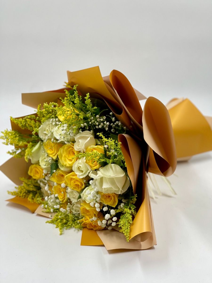Bright Yellow Roses Arrangement